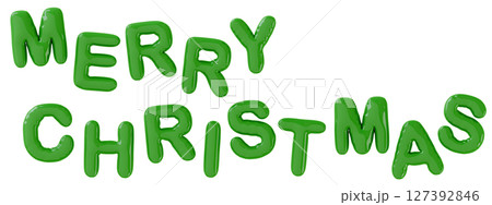 3D画像_風船_MERRY CHRISTMAS_緑 127392846