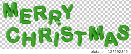 3D画像_風船_MERRY CHRISTMAS_緑 127392846