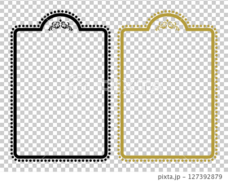 Antique star frame - set of black and gold 127392879