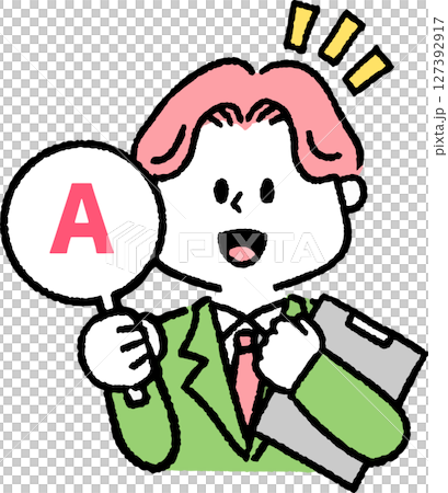 A man in a suit holding an answer mark (file included) 127392917