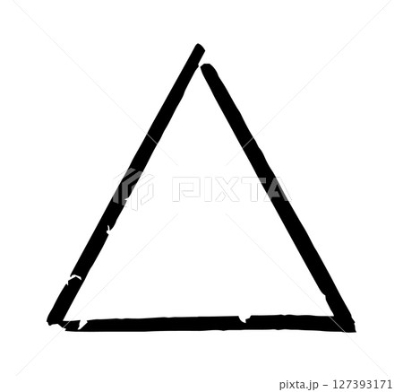 black brush frame. Vintage pencil triangle. Photo frame. Vector illustration. 127393171