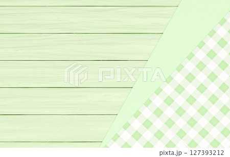 背景素材_木のテーブルと布_黄緑 背景素材_木のテーブルと布_黄緑 127393212