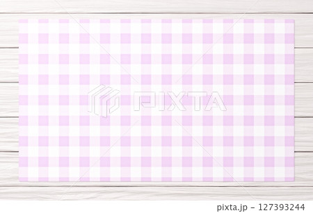 背景素材_木のテーブルと布_紫 127393244