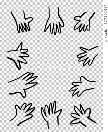 Vector illustration set of various hands 127393414