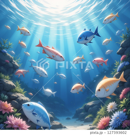 涼しげな魚たちの風景 127393602