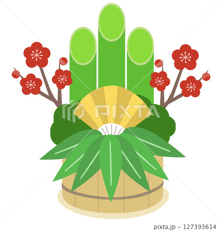 お正月縁起物　門松　ベクターイラスト　年賀状 127393614