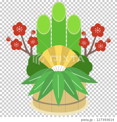 お正月縁起物　門松　ベクターイラスト　年賀状 127393614