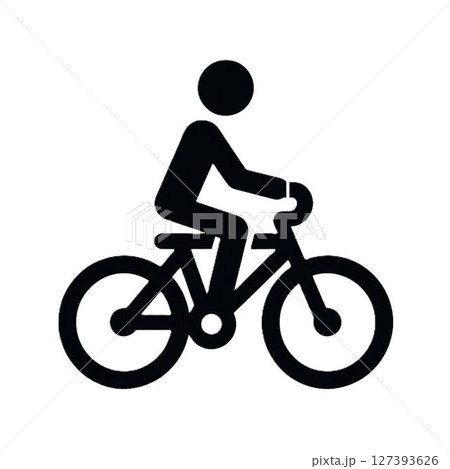 自転車を運転している人のシルエット 127393626