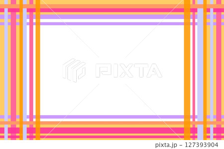 格子模様 フレーム ホワイトスペース オレンジ色 ピンク 格子模様 フレーム ホワイトスペース オレンジ色 ピンク 127393904