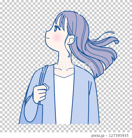 woman blowing her hair woman blowing her hair 127393935