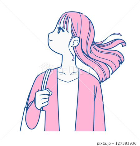 髪をなびかせる女性 髪をなびかせる女性 127393936