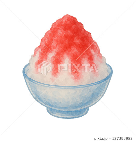 夏を代表する食べ物のイラスト素材 127393982