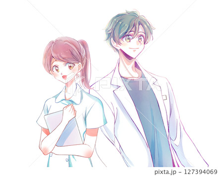 爽やかな雰囲気の男女 医療 爽やかな雰囲気の男女 医療 127394069