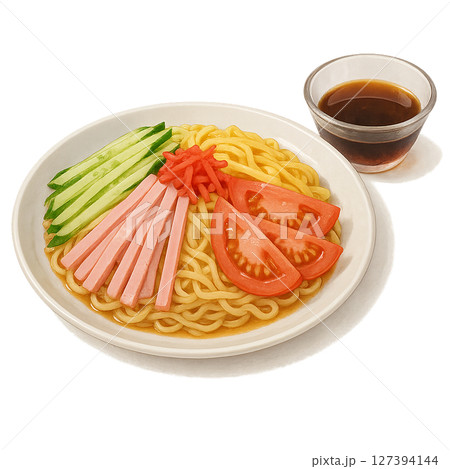 夏を代表する食べ物のイラスト素材 127394144