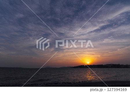 松江市 日本の夕日百選 宍道湖の夕日 松江市 日本の夕日百選 宍道湖の夕日 127394169