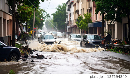 土砂災害イメージ（AI生成画像） 127394249