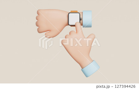 Smart Watch and Hand Mock up. 3D Rendering. Smart Watch and Hand Mock up. 3D Rendering. 127394426