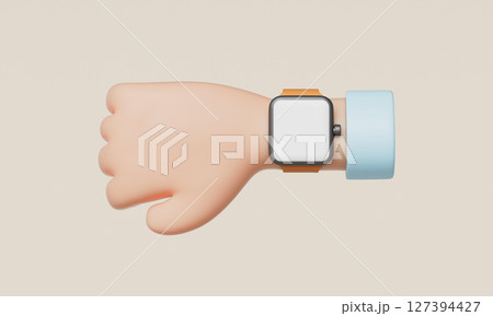 Smart Watch and Hand Mock up. 3D Rendering. 127394427