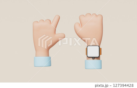 Smart Watch and Hand Mock up. 3D Rendering. Smart Watch and Hand Mock up. 3D Rendering. 127394428