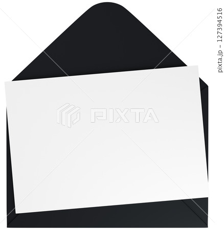 3Dイラスト_レターセット_黒 127394516