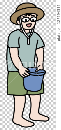 Vector illustration of catching sweetfish 127394552