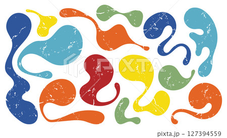 Colorful organic shapes form an abstract pattern with a playful arrangement of blobs Colorful organic shapes form an abstract pattern with a playful arrangement of blobs 127394559