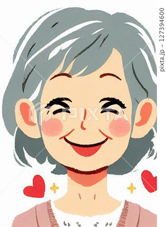 日本人シニア中年女性!マダムは40代、50代、60代、70代、80代ぐらいの笑顔AI年寄りイラスト! 日本人シニア中年女性!マダムは40代、50代、60代、70代、80代ぐらいの笑顔AI年寄りイラスト! 127394600
