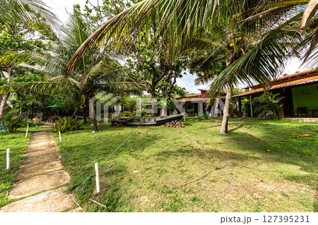 Typical Jungle lodge located at Ilha das Canarias, Brazil. Delta do Parnaiba and Delta das Americas. Typical Jungle lodge located at Ilha das Canarias, Brazil. Delta do Parnaiba and Delta das Americas. 127395231