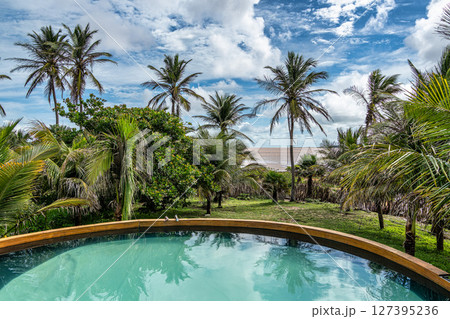 Typical Jungle lodge located at Ilha das Canarias, Brazil. Delta do Parnaiba and Delta das Americas. 127395236