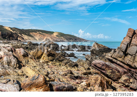 Trail along the coast and beaches from Jericoacoara to Pedra Furada in Ceara State, Brazil. Trail along the coast and beaches from Jericoacoara to Pedra Furada in Ceara State, Brazil. 127395283