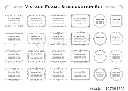 黒のビンテージフレームとオーナメントのセット4 黒のビンテージフレームとオーナメントのセット4 127395292