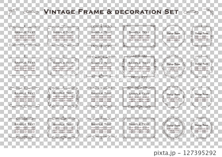 黒のビンテージフレームとオーナメントのセット4 黒のビンテージフレームとオーナメントのセット4 127395292