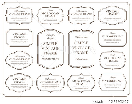 セピアカラーのビンテージフレームとオーナメントのセット5 セピアカラーのビンテージフレームとオーナメントのセット5 127395297