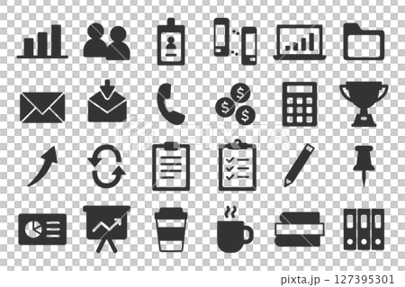 Business icon set monochrome Business icon set monochrome 127395301