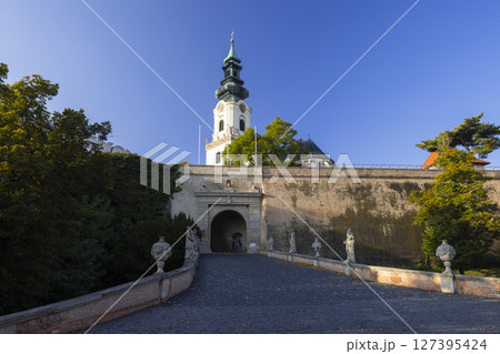 Nitra Castle entrance with statues leading to Cathedral of St Emmeram in Slovakia Nitra Castle entrance with statues leading to Cathedral of St Emmeram in Slovakia 127395424