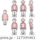 姿勢の歪みと正しい姿勢セット 127395461