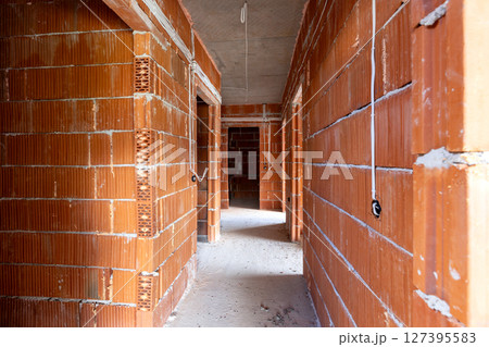 Building, construction site, brick wall Building, construction site, brick wall 127395583