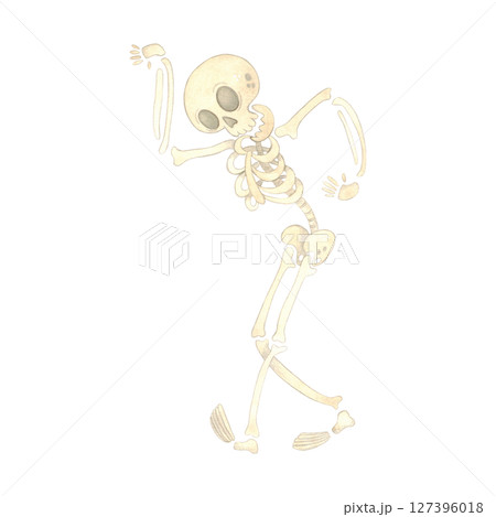 Funny dancing skeleton, holiday decoration 127396018