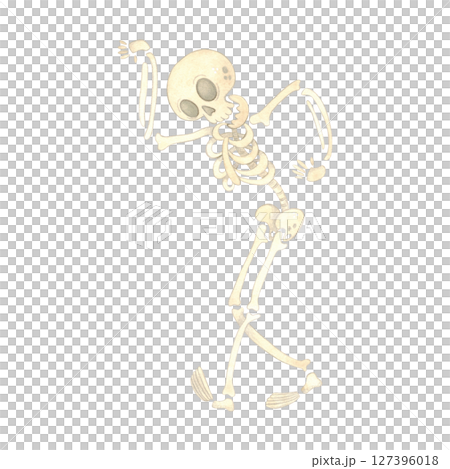 Funny dancing skeleton, holiday decoration 127396018