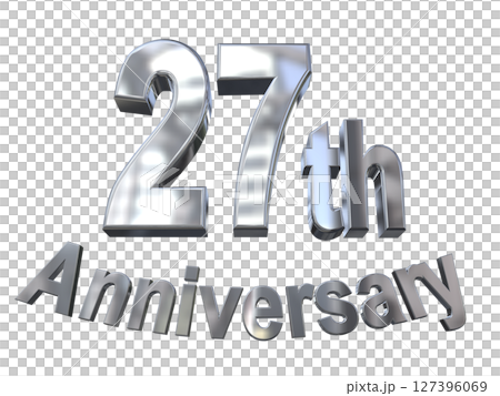 3DCG text "27th Anniversary/27th Anniversary Mark Sparkle" 127396069