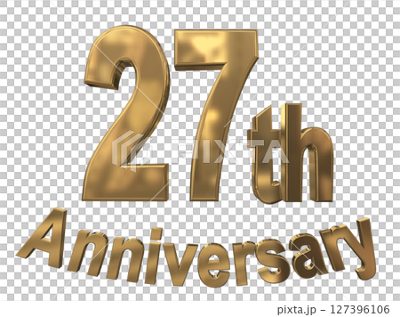 3DCG文字「27th Anniversary/27周年マークキラキラ」 127396106