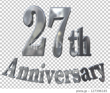 3DCG text "27th Anniversary/27th Anniversary Mark Sparkle" 127396185