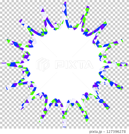 彩色玻璃風格的對話泡泡,三角形圖案,鋸齒狀 彩色玻璃風格的對話泡泡,三角形圖案,鋸齒狀 127396278