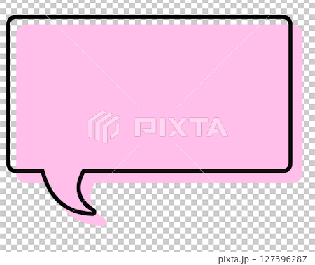 Simple speech bubble with misaligned lines - Rectangle Simple speech bubble with misaligned lines - Rectangle 127396287