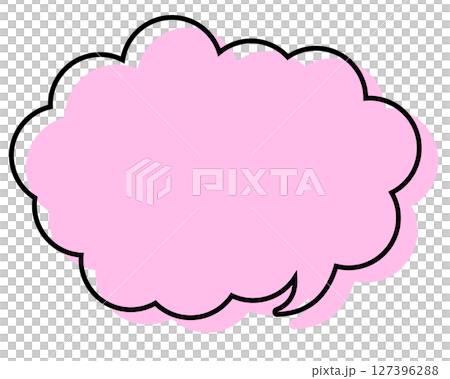 A simple speech bubble with misaligned lines and a rounded cloud shape A simple speech bubble with misaligned lines and a rounded cloud shape 127396288