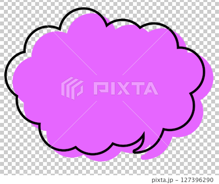 一個簡單的氣泡,線條錯位,並帶有圓形雲朵形狀 一個簡單的氣泡,線條錯位,並帶有圓形雲朵形狀 127396290