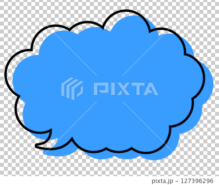 A simple speech bubble with misaligned lines and a rounded cloud shape A simple speech bubble with misaligned lines and a rounded cloud shape 127396296