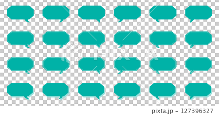Simple elongated octagonal speech bubble set Simple elongated octagonal speech bubble set 127396327