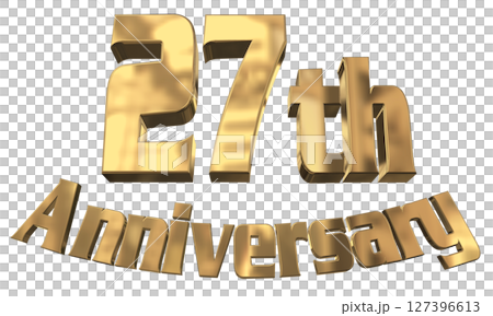 3DCG text "27th Anniversary/27th Anniversary Mark Sparkle" 127396613