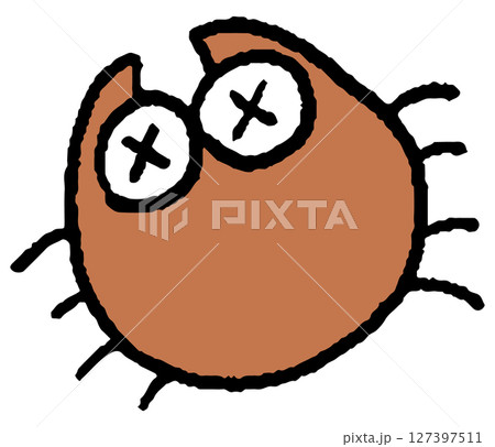 殺虫されたダニの手描きイラスト 127397511